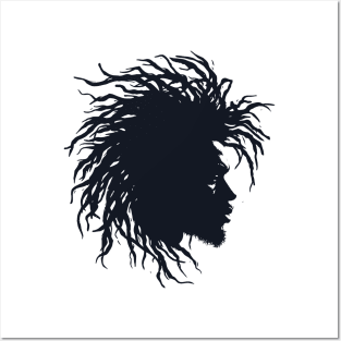 Afrocentric Dreadlocks Silhouette Posters and Art